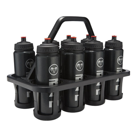 8 Water Bottles & Carrier Set - Plastic