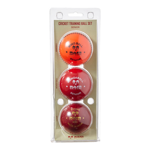 Cricket Training Ball Set - in Sizes Senior or Junior