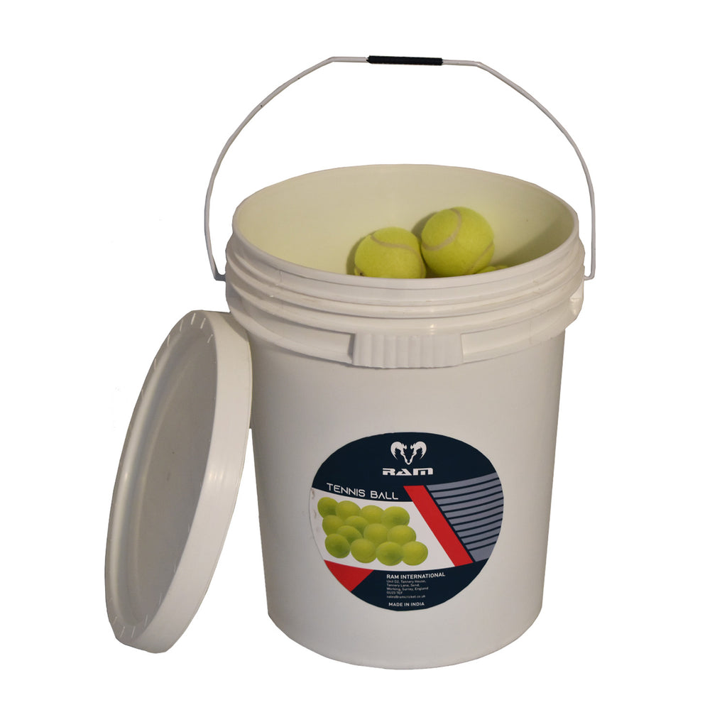 Ram Cricket Coaching Tennis Balls - 60 Balls in Bucket