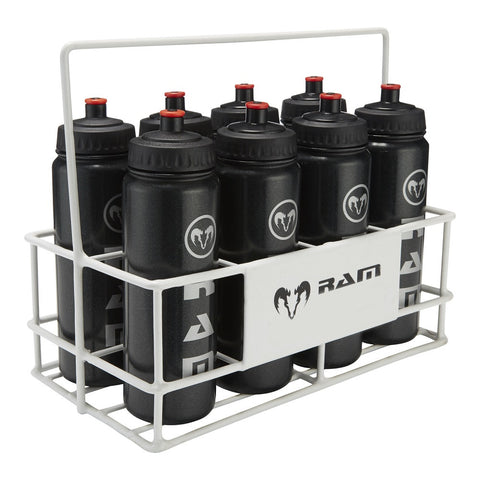 8 Water Bottles & Carrier Set - Metal