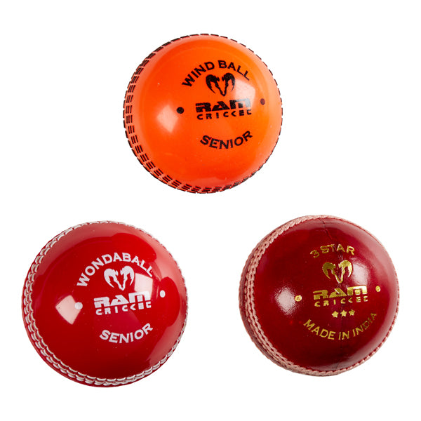 Cricket Training Ball Set - in Sizes Senior or Junior