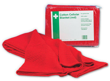 Cellular Cotton Blanket - Washable - Red